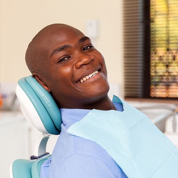 Man sitting in the dentist chair